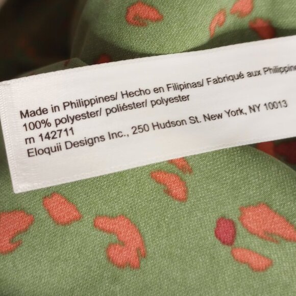 Eloquii Elements Green Print Peplum Waist Midi Dress - Picture 8 of 10